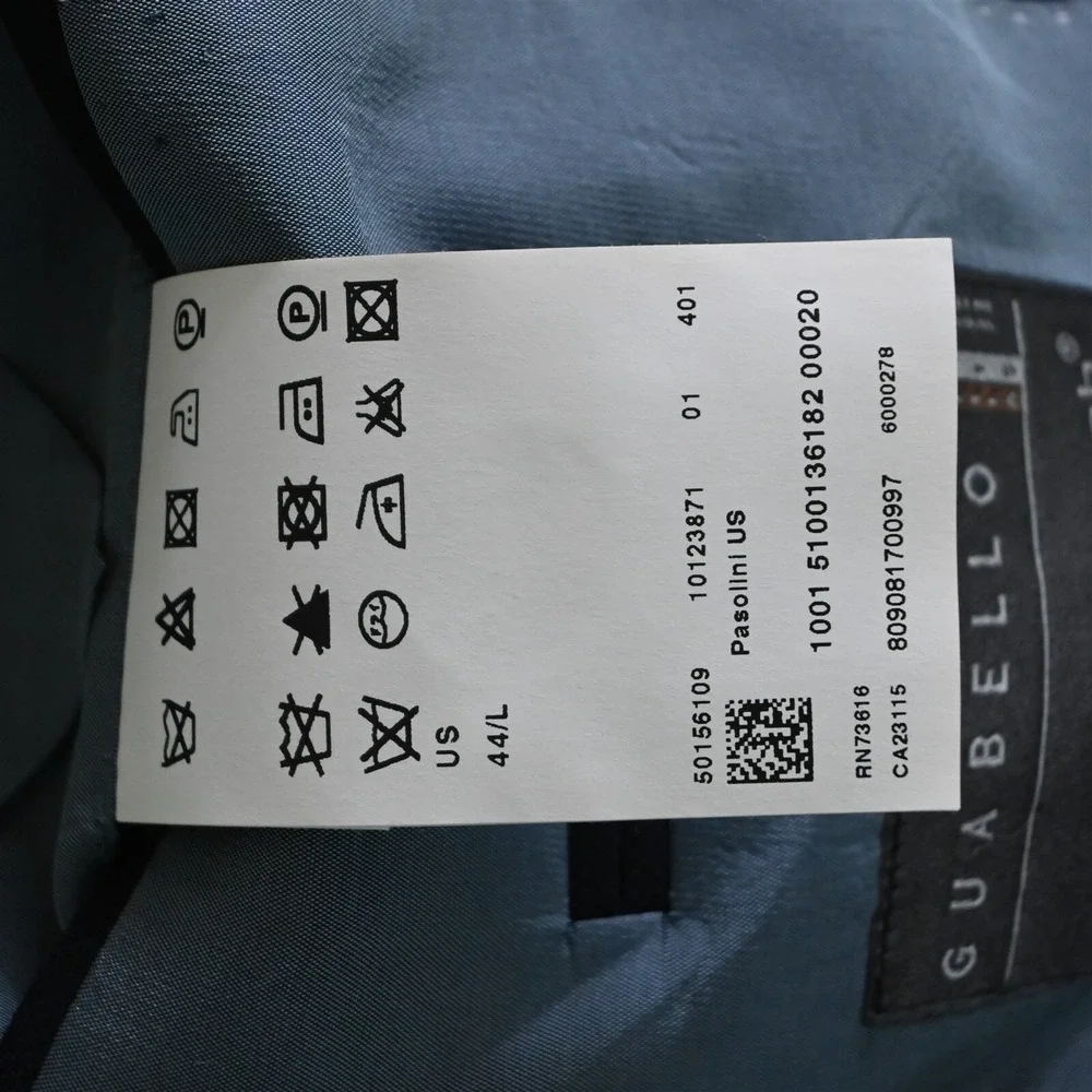 Hugo Boss 44L Navy Hopsack Pasolini US Guabello‎ Wool Sport Coat Jacket Suit